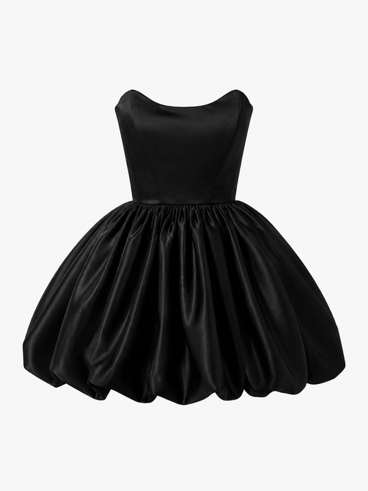 ROYAL SATIN DRESS - NOIR EDITION